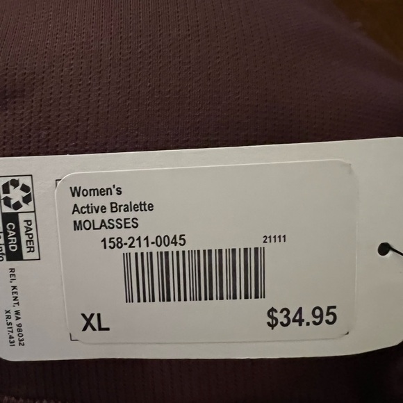 REI CO-OP WOMENS BROWN PADDED BRA SIZE XL NWT - Picture 5 of 5